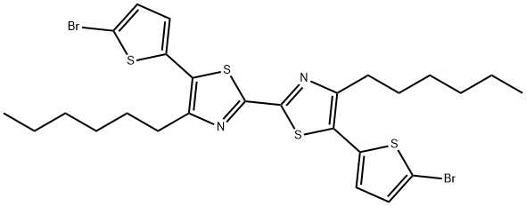 5,5'-Bis(5-bromo-2-thienyl)-4,4'-dihexyl-2,2'-bithiazole Structure