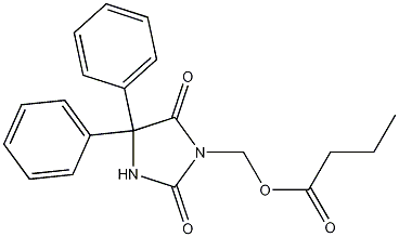 Butanoic acid, (2,5-dioxo-4,4-diphenyl-1-imidazolidinyl)methyl ester Structure