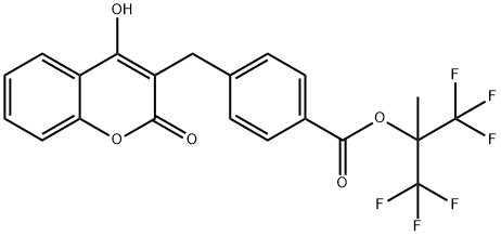 1,1,1,3,3,3-Hexafluoro-2-methylpropan-2-yl 4-[(4-hydroxy-2-oxo-2H-chromen-3-yl)methyl]benzoate Structure