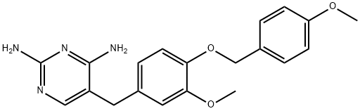 5-[3-Methoxy-4-(4-methoxy-benzyloxy)-benzyl]-pyrimidine-2,4-diamine 구조식 이미지