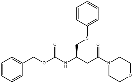 N-Benzyloxycarbonyl-4-[(3R)-3-amino-1-oxo-4-(phenylthio)butyl]morpholine 구조식 이미지