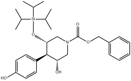 Benzyl(3R,4R,5S)-3-hydroxy-4-(4-hydroxyphenyl)-5-(triisopropylsilanyloxy)piperidine-1-carboxylate Structure