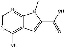 4-Chloro-1-methyl-7H-pyrrolo[2,3-d]pyrimidine-2-carboxylic acid 구조식 이미지