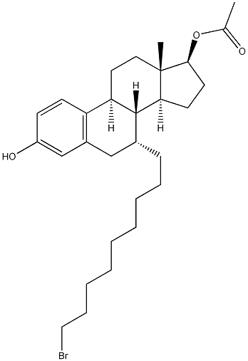 (7a,17b)-7-(9-Bromononyl)-estra-1,3,5(10)-triene-3,17-diol 17-acetate 구조식 이미지