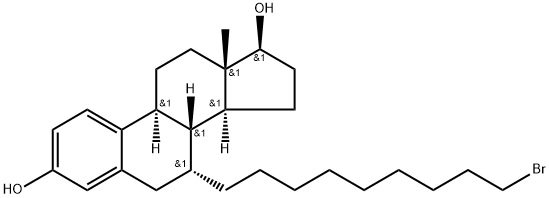 (7a,17b)-7-(9-Bromononyl)estra-1,3,5(10)-triene-3,17-diol 구조식 이미지