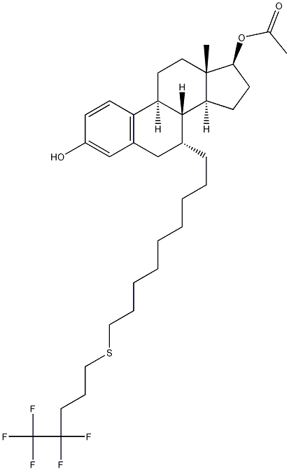 Estra-1,3,5(10)-triene-3,17-diol,7-[9-[(4,4,5,5,5-pentafluoropentyl)thio]nonyl]-,17-acetate,(7a,17b)- Structure