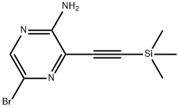 5-bromo-3-((trimethylsilyl)ethynyl)pyrazin-2-amine Structure