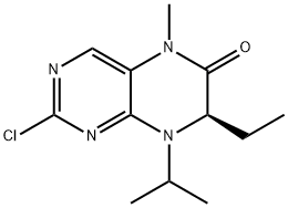 (R)-2-chloro-7-ethyl-8-isopropyl-5-methyl-7,8-dihydropteridin-6(5H)-one 구조식 이미지