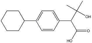 Butyric acid, 2-(p-cyclohexylphenyl)-3-hydroxy-3-methyl-, (-)- Structure