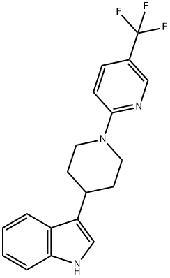 3-[1-[5-(Trifluoromethyl)-2-pyridinyl]-4-piperidinyl]-1H-indole 구조식 이미지