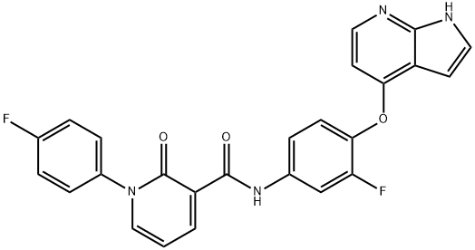 888719-03-7 1-(4-Fluorophenyl)-N-[3-fluoro-4-(1H-pyrrolo[2,3-b]pyridin-4-yloxy)phenyl]-1,2-dihydro-2-oxo-3-pyridinecarboxamide