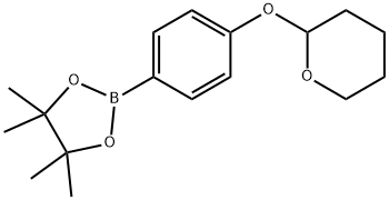 4-(테트라히드로-2H-피란-2-일옥시)페닐보론산피나콜에스테르 구조식 이미지