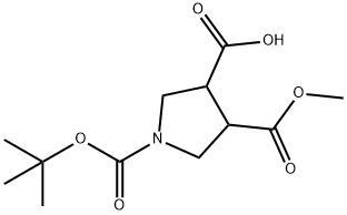 1-BOC-4-(METHOXYCARBONYL)PYRROLIDINE-3-CARBOXYLIC ACID Structure