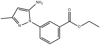 ethyl 3-(5-amino-3-methyl-1H-pyrazol-1-yl)benzoate 구조식 이미지