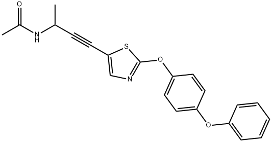 N-[1-Methyl-3-[2-(4-phenoxyphenoxy)-1,3-thiazol-5-yl]prop-2-ynyl]acetamide Structure