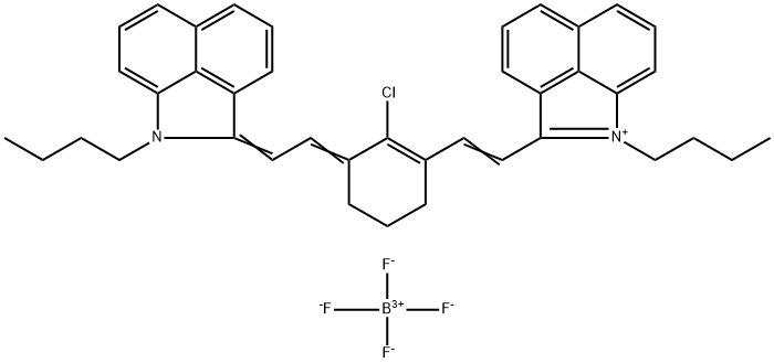 1-Butyl-2-(2-[3-[2-(1-butyl-1H-benzo[cd]indol-2-ylidene)ethylidene]-2-chloro-cyclohex-1-enyl]vinyl)benzo[cd]indolium tetrafluoroborate Structure