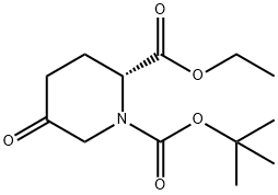 (R)-1-tert-부틸2-에틸5-옥소피페리딘-1,2-디카르복실레이트 구조식 이미지