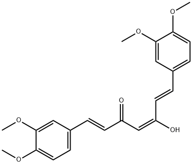1,7-Bis-(3,4-dimethoxy-phenyl)-5-hydroxy-hepta-1,4,6-trien-3-one 구조식 이미지