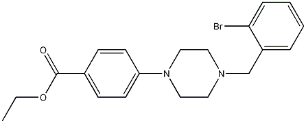 4-[4-[(2-브로모페닐)메틸]-1-피페라지닐]벤조산에틸에스테르 구조식 이미지