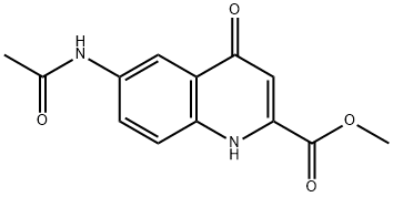 메틸6-아세트아미도-4-히드록시퀴놀린-2-카르복실레이트 구조식 이미지