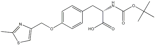 (S)-N-boc-3-[4-((2-methylthiazol-4-yl)methoxy)pheyl]-2-aminopropanoic acid Structure