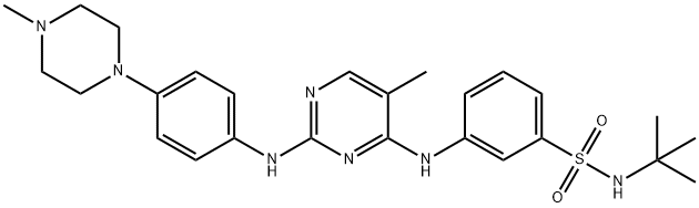 N-(1,1-Dimethylethyl)-3-[[5-methyl-2-[[4-(4-methyl-1-piperazinyl)phenyl]amino]-4-pyrimidinyl]amino]benzenesulfonamide Structure