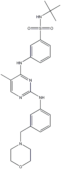 N-(1,1-Dimethylethyl)-3-[[5-methyl-2-[[3-(4-morpholinylmethyl)phenyl]amino]-4-pyrimidinyl]amino]benzenesulfonamide Structure