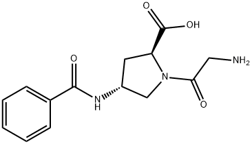 (2S,4R)-1-(2-Aminoacetyl)-4-benzamidopyrrolidine-2-carboxylic acid Structure