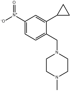 1-[(2-사이클로프로필-4-니트로페닐)메틸]-4-메틸피페라진 구조식 이미지