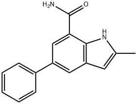 2-methyl-5-phenyl-1H-indole-7-carboxamide Structure