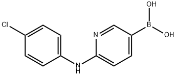 6-(4-클로로페닐아미노)피리딘-3-일보론산 구조식 이미지