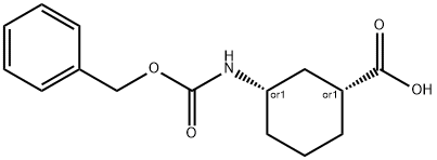 (+/-)-cis-3-(Carbobenzoxyamino)cyclohexanecarboxylic Acid Structure
