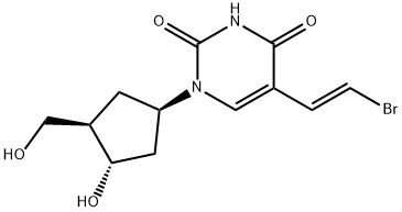 5-(2-Bromoethenyl)-1-(3-hydroxy-4-(hydroxymethyl)cyclopentyl)-2,4(1H,3H)-pyrimidinedione (1R-(1alpha(E),3beta,4alpha))- Structure