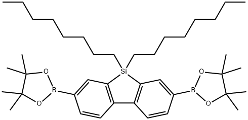 9,9-Dioctyl-2,7-bis(4,4,5,5-tetramethyl-1,3,2-dioxaborolan-2-yl)-9H-9-silafluorene 구조식 이미지