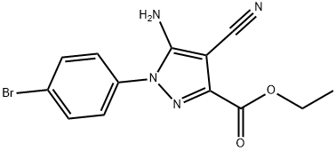 Ethyl5-amino-1-(4-bromophenyl)-4-cyanopyrazole-3-carboxylate 구조식 이미지