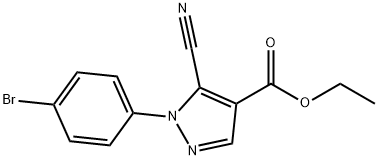 ethyl 1-(4-bromophenyl)-5-cyano-1H-pyrazole-4-carboxylate Structure