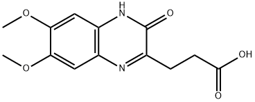 3,4-디히드로-6,7-디메톡시-3-옥소-2-퀴녹살린프로판산 구조식 이미지