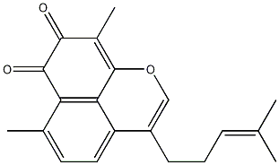 Naphtho(1,8-bc)pyran-7,8-dione, 6,9-dimethyl-3-(4-methyl-3-pentenyl)- Structure