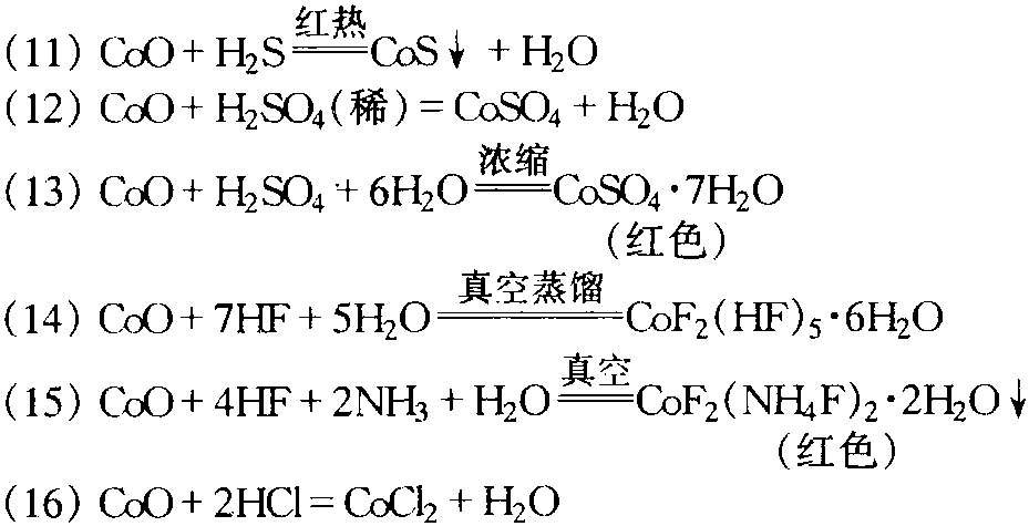 氧化钴生成钴盐化学反应