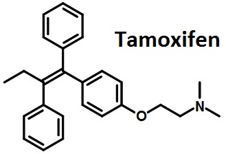 The structural formula of Tamoxifen