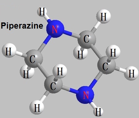The structural formula of piperazine