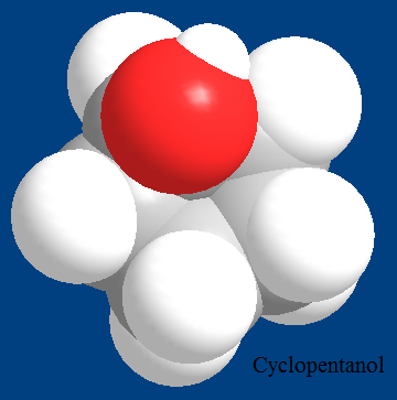 structural formula of cyclopentanol spherical