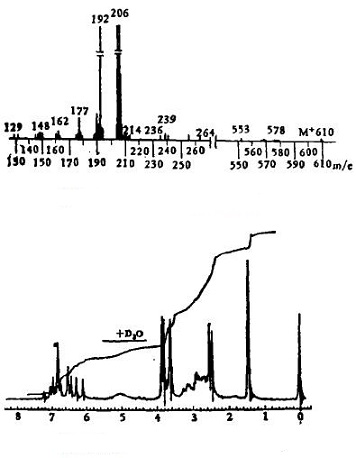 the mass spectrum and nuclear magnetic resonance diagram of daurisoline