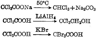 Trichloroacetic acid reaction with KBr