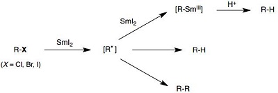Radicals and anions from organohalides
