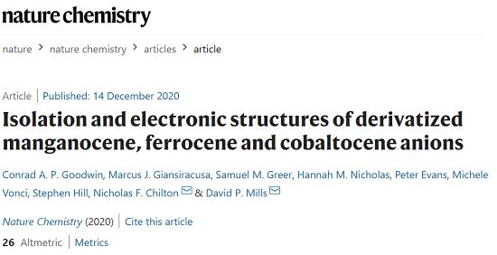 Nature Chemistry：剑指二茂铁！