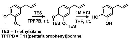 Synthesis of 4-allylpyrocatechol (EugOH)