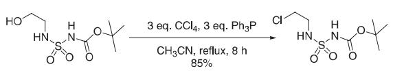 synthesis of N1-BOC,N3-(2-chloroethyl) sulfamide