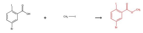 5-溴-2-碘苯甲酸甲酯的合成路线