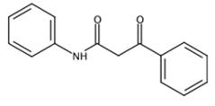 图1 2-苯甲酰乙酰苯胺的结构式。